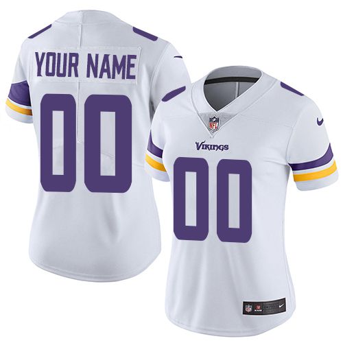 2019 NFL Women Nike Minnesota Vikings Road White Customized Vapor jersey->customized nfl jersey->Custom Jersey